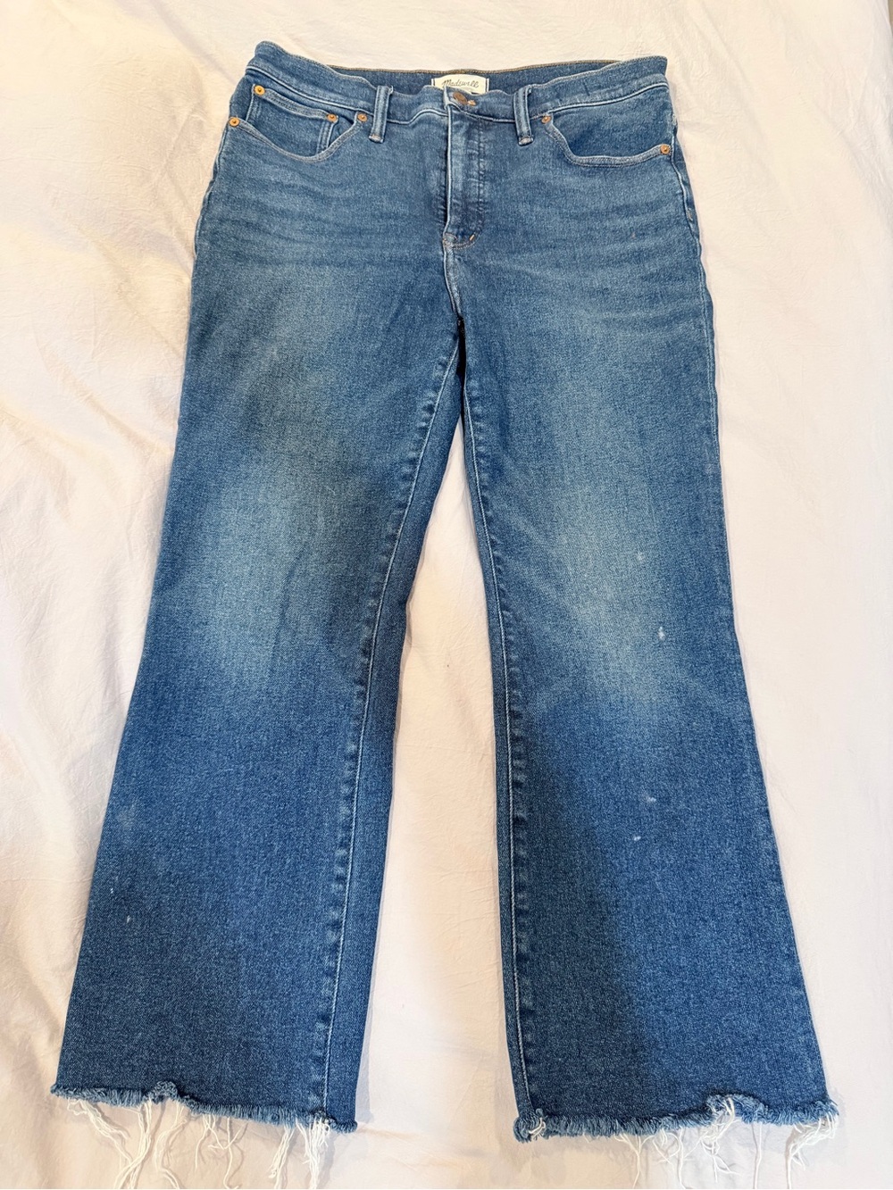 Madewell Cali Demi-Boot Jeans Stretchy Size 30 High-Rise Medium Wash Denim